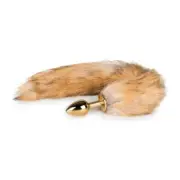 Fox Tail No. 1 - Gold Plug: Luxurious Unisex Aluminium Butt Plug with Faux Fur T