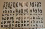 AP Automatic Products snack vending machine price labels - from $.50 to $1.00