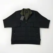 TED BAKER Men's Size 5 QUILTED FUNNEL NECK JACKET BLACK FULL ZIP $279 MSRP
