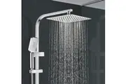 ACA WELS 10" Rain Shower Head Sliding Rail Diverter Multifunction Handheld Spray Set Square Chrome