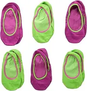 [Jefferies Socks] Girls 2-6x Seamless Footie Socks 6 Pair Pack