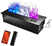 3D Water Vapor Electric Fireplace Humidifier Flame Atomized Fireplace Recessed Steam Fire Place Great Decoration for Home,Office,Hotel (8 Colors Flames, 60cm)