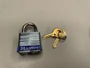 Master Lock 1-1/8" No. 7 Laminated Padlock New In Box W/ Keys P609 Small Lock