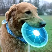 XUBX 2 Pieces Dog Flying Disc, Pet frisbee, Flying Disc Dog Toy, Frisbees for Dogs,LED illuminated frisbee, Bite resistant Frisbee Training tossing toys pet toy, Training Toys