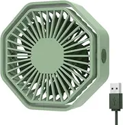 Bigqin Mini USB Fan Desk Fan 3 Speeds 360°Rotation Portable Table Fan Quiet Operation for Home Office Car Outdoor Use,USB Powered ONLY (No Battery),Green