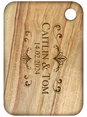 Laser Engraved Australian Hardwood Cutting Board 26cm x 18cm