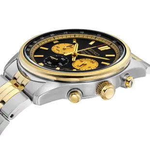 【SEIKO 精工】SSB430P1 鋼錶帶 三眼計時男錶 8T63-00W0KS 黑/金 41.5mm 台南 時代鐘錶