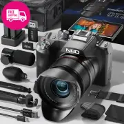 5K DSLR Camera – 64MP Ultra HD, 16X Zoom, Flip Screen, Wi-Fi, 32GB SD Card Kit