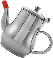 OFFSCH Stainless Steel Oil Pot Container Oil Gravy Container Collector Pot Canister Pours Kettle Motor Petrol Car Filter Jug Drainer Cup Pour Disposal Canola Nozzle Silver Stainless Steel