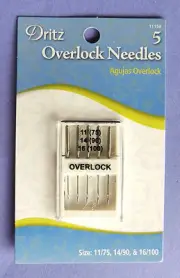 10 PKS OF 5 (50 Needles Total!) OVERLOCK/SERGER Needles SIZE 14/90,11/75 &16/100
