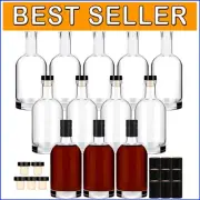 Airtight 12-Piece 375 ML Glass Bottles with Corks - Perfect for Homemade Drinks