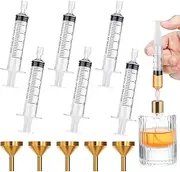 Segbeauty Metal Funnels and 5ml Plastic Syringes, Perfume Cosmetic Transfer Tools, Funnels and Syringes for Filing Small Samples Perfume, Essential Oils