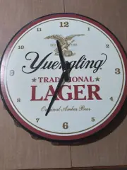 Authentic 18" Yuengling Beer Bottlecap Bald Eagle Quartz Clock New