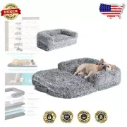 Luxury Memory Foam Dog Sofa Bed with Waterproof Liner - Perfect for Large Breeds