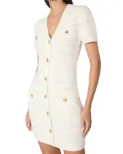 Milly Kennedy Textured V-Neck Knit Mini Dress