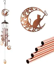 DJAPWPX Cat Wind Chimes for Outside, Hanging Outdoor Cat Windchimes, Vintage Wind Chime Decor, Outdoor Windchime Decorative Metal Windchime for Home Patio Porch Gardens