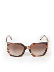 Beige Tortoiseshell Gradient Square Sunglasses