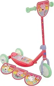 Peppa Pig Switch It Multi Tri-Scooter Officially Licensed Character Scooter for Kids - Includes 4 Interchangeable Plaques - Adjustable Height, Durable Steel Frame, Puncture-Proof Tyres Ages 3+