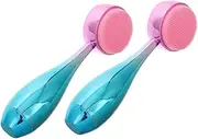 HONITANO 2pcs Facial Cleansing Brush Silicone Bristle Face Scrubber for Deep Pore Cleaning