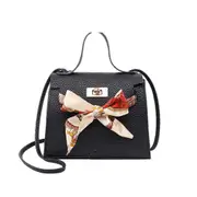 3Pcs Silk Scarf Handbag Women PU Shoulder Bag Lady Crossbody Bag Tote Flap Messenger Satchel with Scarves Small Square Bag
