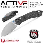 Vosteed Mini Nightshade A0203 Crossbar Lock Stonewash blade Carbon Fibre Handle