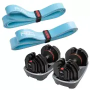 NonZero Gravity PowerDyne 55lbs Adjustable Dumbbell Set & 50lb Resistance Bands