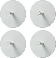 4 Pcs White Towel Adhesive Hooks for Tile Wall Stainless Steel Wall Hangers of Heavy Duty Shower Stick on Hooks for Coat,Hat,Key Wall Sticky Hooks Adhesive Shower Hooks Kitchen Bathroom No Drill Hook