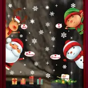 Christmas Window Clings Decorations Snowflake Santa Claus Reindeer Window Clings for Party Decorations