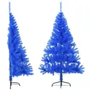 NNEVL Artificial Half Christmas Tree with Stand Blue 150 cm PVC