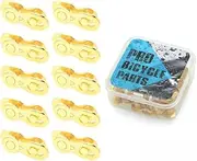 10 Pairs Bicycle Missing Link Universal 1/6/7/8-Speed Bicycle Chain Quick Link Versatile for MTB Road Bike Bicycle Casual Rides (6/7/8 Speed Gold)