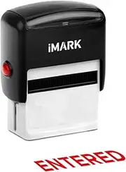 iMARK Self-Inking Stamp Rubber Stamp, Red Ink (Entered)