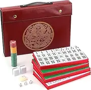 Mose Cafolo Chinese Mahjong Set X-Large 144 Numbered Melamine 1.5" Large Size Tile with Carrying Travel Case, English Manual, Pro Complete Mahjong Game Set, (Majiang, Mah-Jongg, Maj Jongg, Ma Jong)