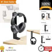 Compact Height Adjustable Headphone Hanger and Stand - Easy Desk Installation