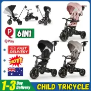 Qplay T570 6 In 1 Kids Foldable Tricycle Toddler Stroller Trike Ride On Toy Bike