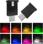 2 Pcs Mini USB LED Ambient Light, Adjustable 8 Colors RGB Dynamic Gradient Brigh
