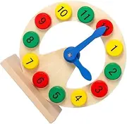Toddmomy 1Pc Wooden Number Clock for Cognitive Educational Learning Tool Wooden Material Birthday Present for Smooth Surface for