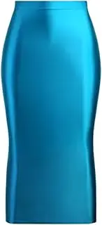 [ZTRZHCHYA] Women Sexy Skirts Hip Wrap Step Dress Elastic Waist Bodycon Pencil Bodycon Skirt Glossy Long Skirts