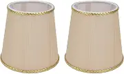 Small LAMP Shade Fabric Beige Golden Edge LAMPSHADE E14 Table Chandelier Wall LAMP Suitable for Multiple Scenes