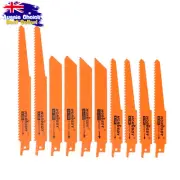10pc Recip Saw Blade Set 150mm Wood Metal Pruning
