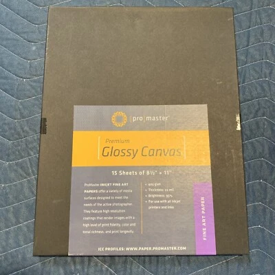 Pro Master Premium Glossy Canvas 8 1/2 X 11 - 15 Sheets