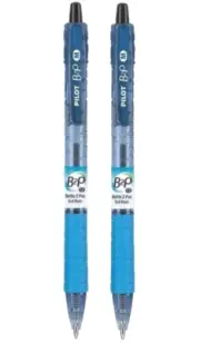 Pilot B2P Bottle Pen Lot/2 Gel Black 1.0mm Rubber Grip Office School Recycled