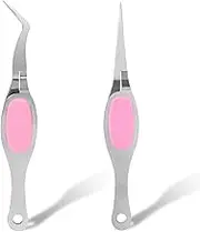 2 Pcs Craft Tweezers Reverse Tweezers for Crafting Curved Tweezers Precision Soft Grip Tweezers Crossing Lock Tweezers Fine Point Tweezers with Curved and Straight Tip for Jewelry Beading Electronics