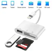 3 in 1 USB SD TF Card Reader Camera Adapter For iPhone 15 14 13 12 11 Pro Max 8