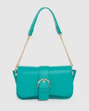 Green Macy Buckle Shoulder Bag