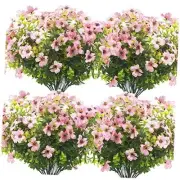 10 Bundles Artificial Flowers Outdoor UV Resistant Fake Flowers No Fade Pink