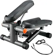 Mini Stepper Exercise Machine, Stair Stepping Fitness Exercise with Resistance Bands/Non-Slip Pedal, Home Workout Equipment, Up-Down Step Machine for Home Gym