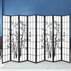 Artiss Room Divider Screen Privacy Dividers Pine Wood Stand Black White 8 Panel