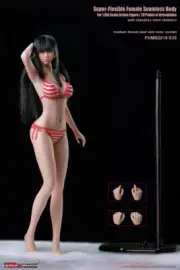 1/6 Female Body Action Figure Seamless Suntan Asian Slim Wirh Head Phicen For 12