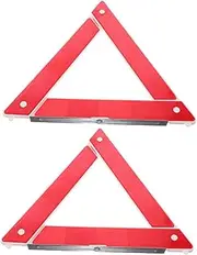 TOGEVAL 2pcs Reflective Emergency Triangle Foldable Warning Sign with Tripod Base High Visibility Reflector for Vehicle Breakdown Safety Durable Roadside Safety Kit