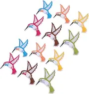 NOLITOY 12pcs Hummingbird Applique Embroidery Sew-on Patches for Clothing Bags DIY Hummingbird Decor